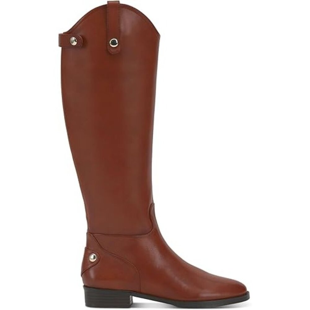 INC International Concepts Womens Aleah Zipper Knee-High Boots Cognac Leather 6M